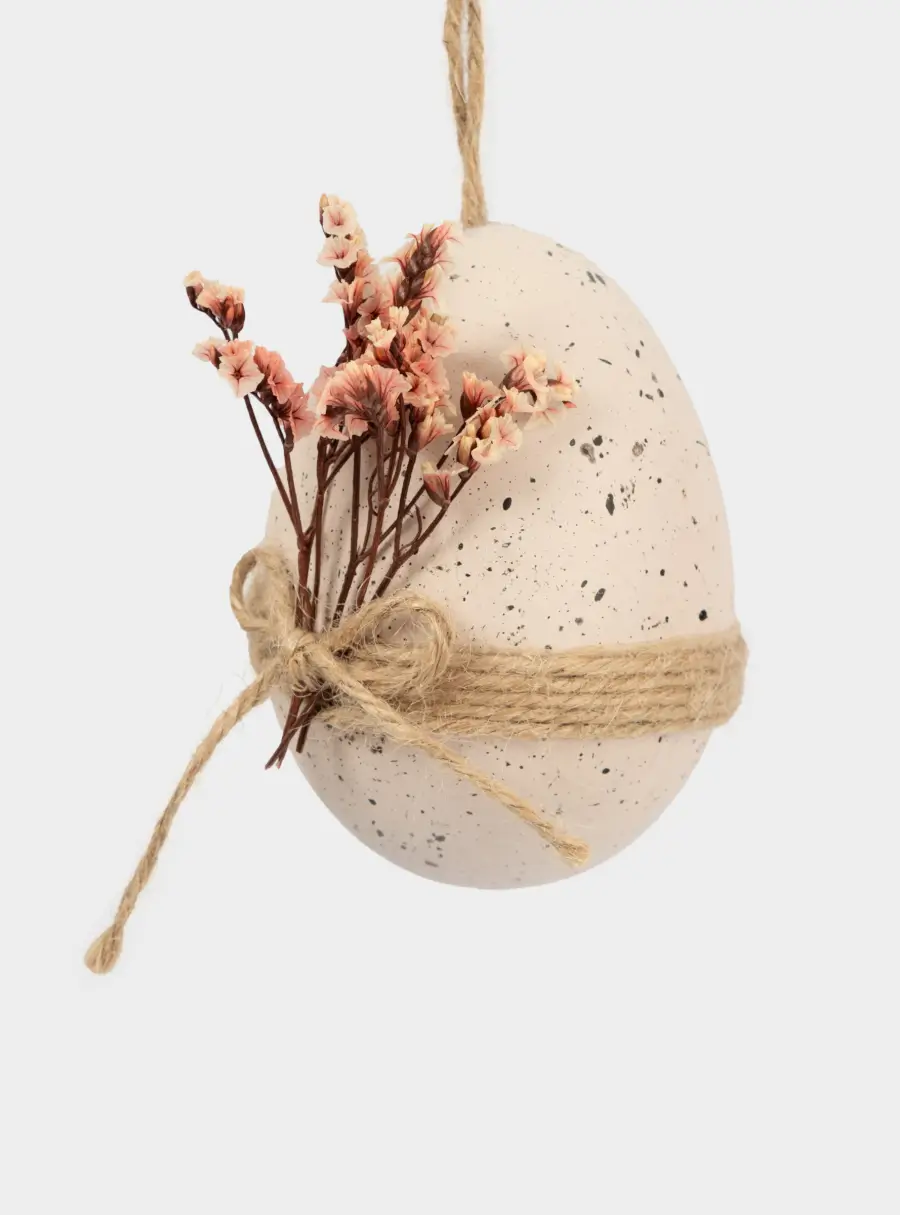 Подвеска, пасхальное яйцо, 9 см, пластик, сиреневая, Веточки, Interior Easter ,image-1