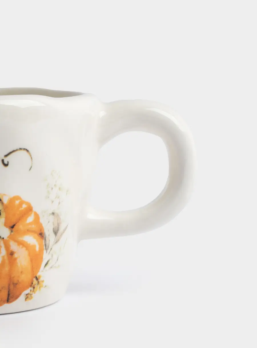 Кружка, 320 мл, керамика D, молочная, Тыквы, Bright pumpkin ,image-2