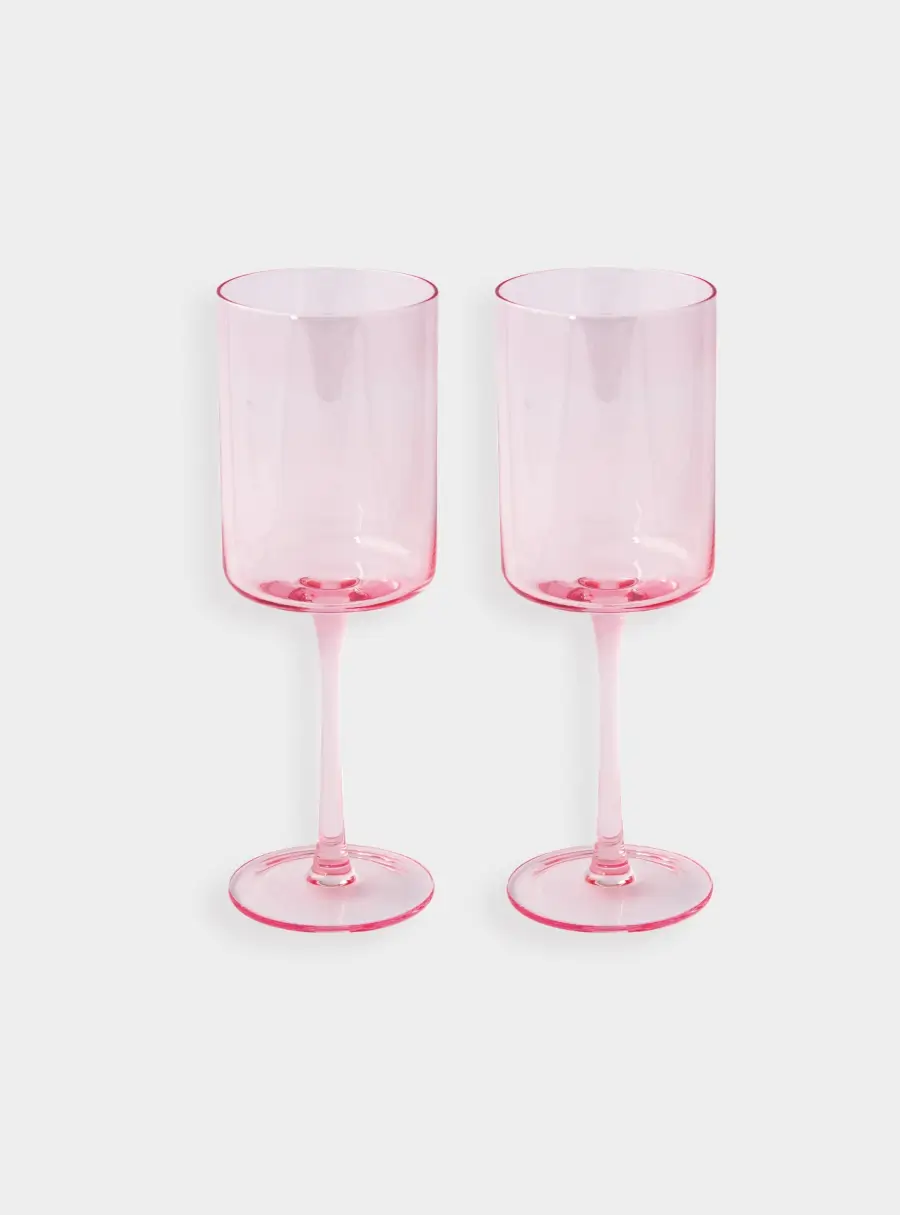 Набор бокалов для вина, 2 пр, 380 мл, стекло, розовые, Rainbow ,image-0