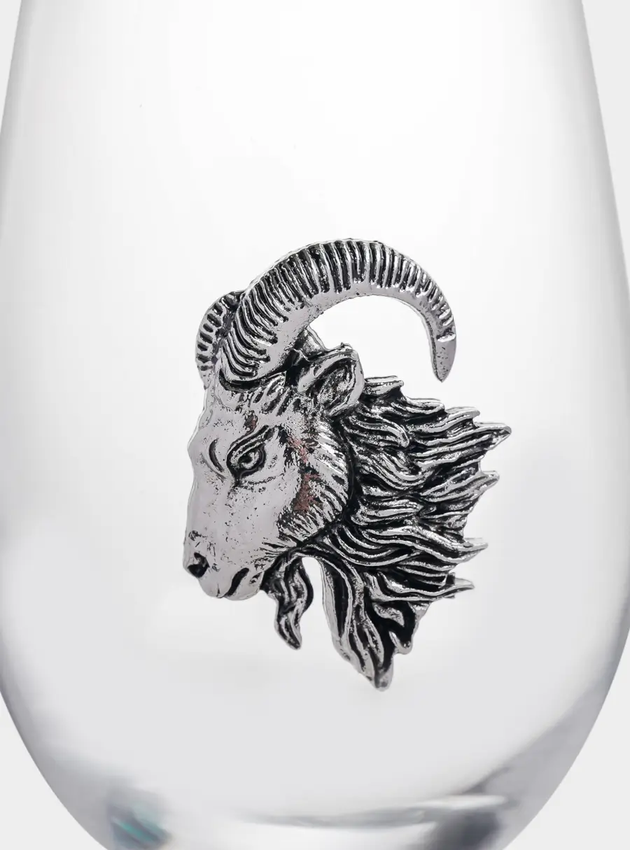 Стакан, 12 см, 520 мл, стекло/металл, Серебристый козел, Goat ,image-1