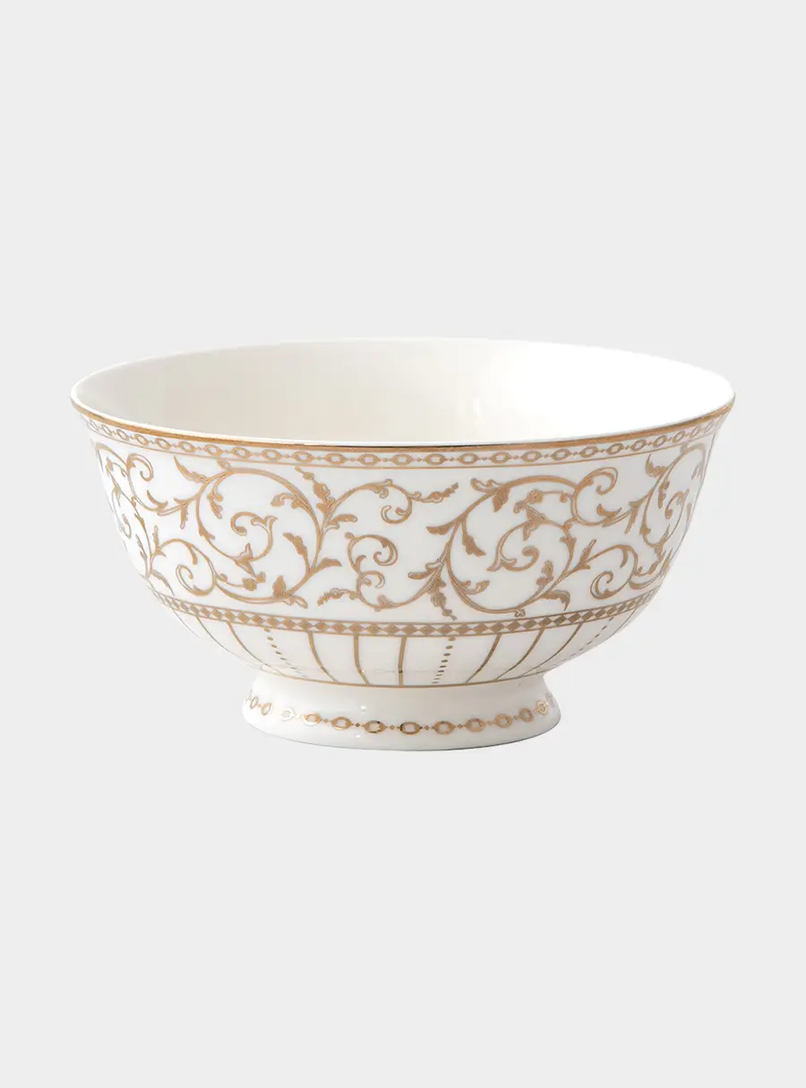 Пиала, 11х6 см, 2 шт, фарфор N, белая, с золотистым орнаментом, Golden, image-1