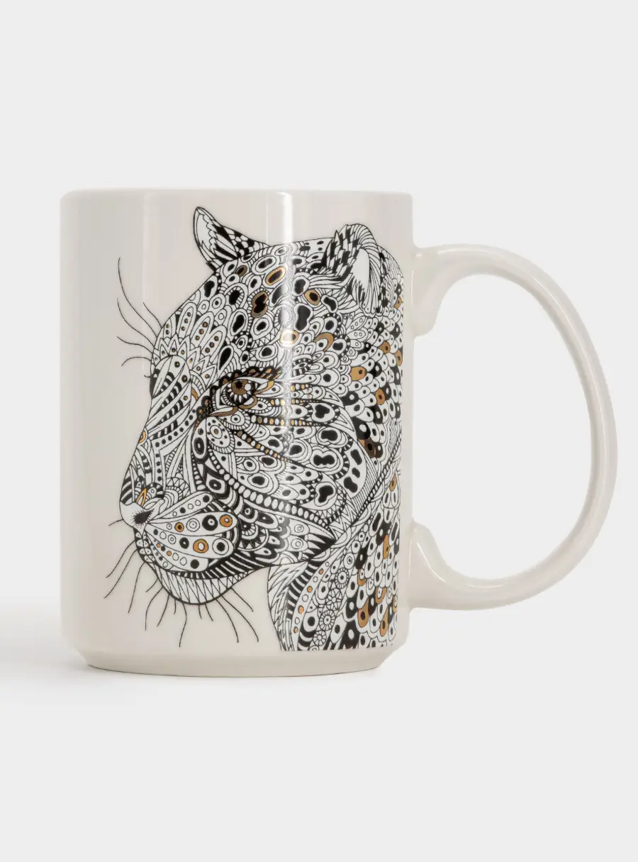 Кружка, 500 мл, фарфор N, белая, Леопард, Wild ,image-1