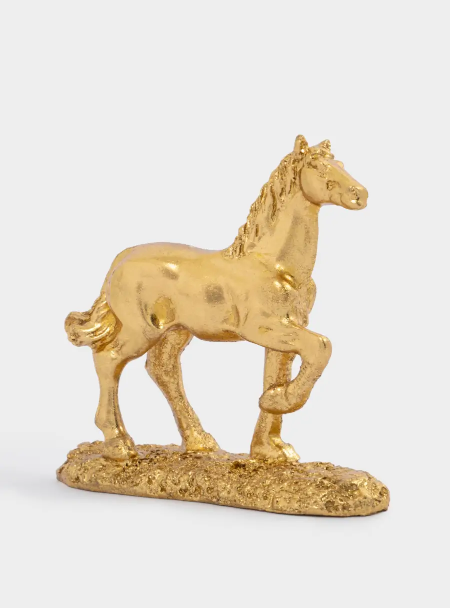 Статуэтка, 9 см, полирезин, золотистая, Лошадь, Horse ,image-2