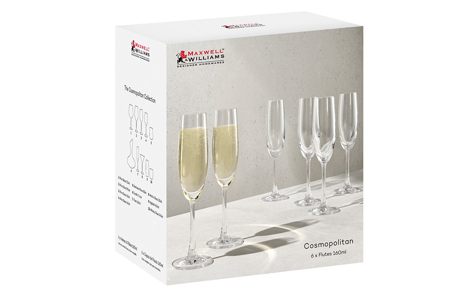 Набор бокалов для шампанского Cosmopolitan, 0,16 л, 6 шт
