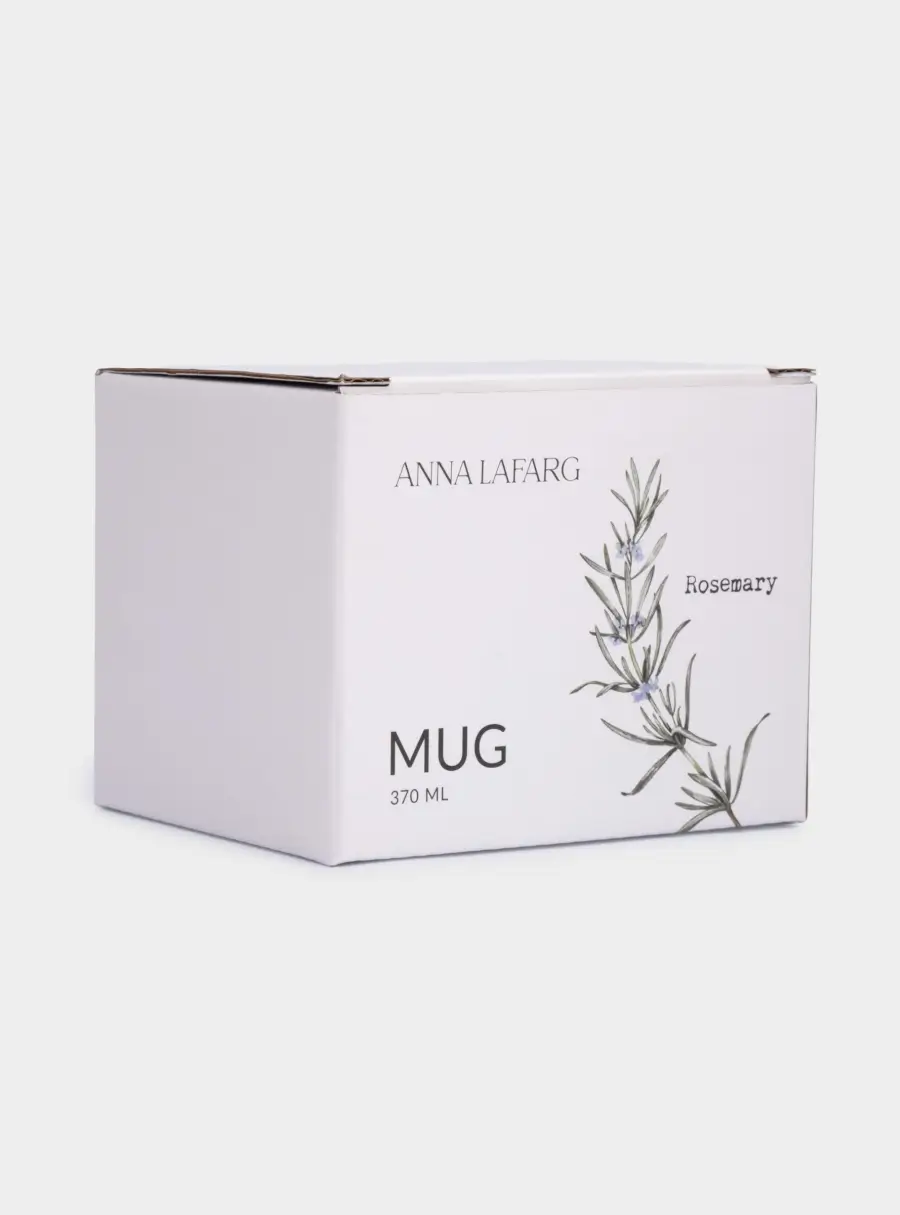 Кружка, 370 мл, фарфор N, белая, в крапинку, Розмарин, Herbarium new, image-6