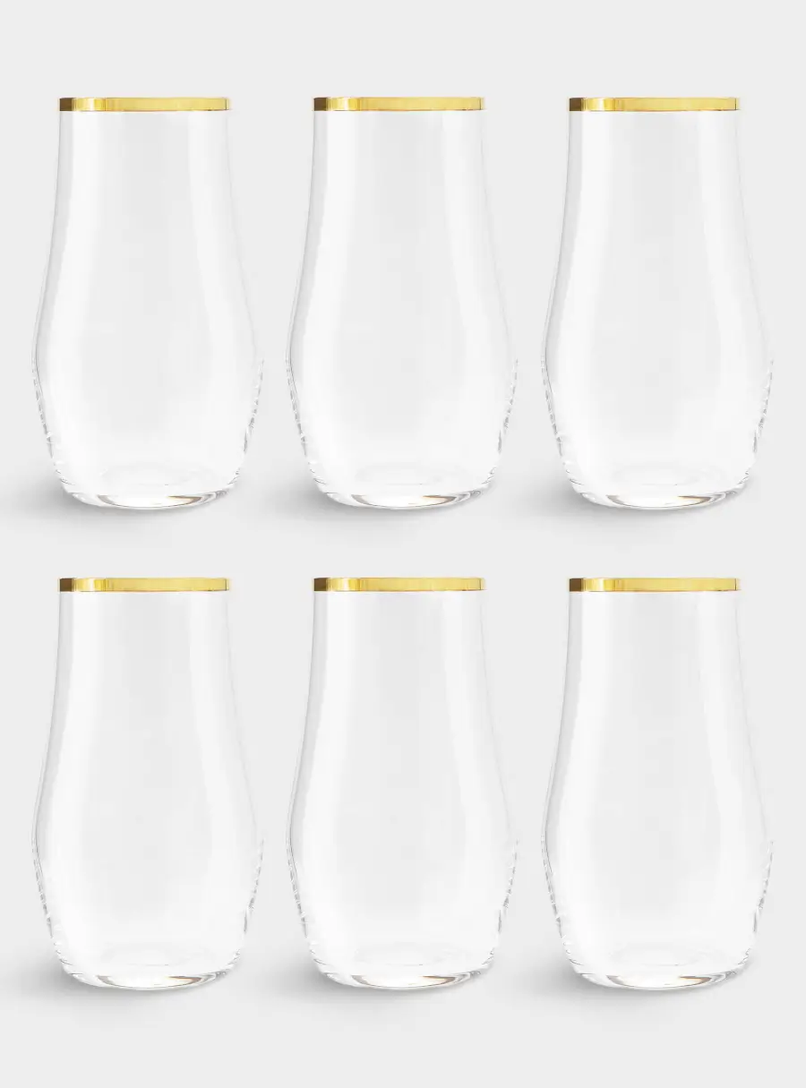Набор стаканов для воды, 6 пр, 500 мл, Сабина, золото ,image-0