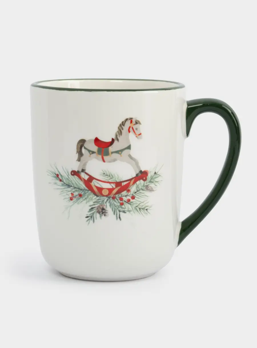 Кружка, 540 мл, керамика, зеленая, Лошадка, Festival ,image-0