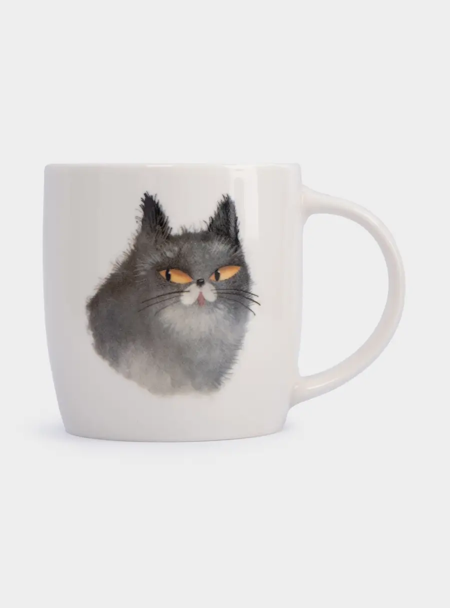 Кружка, 380 мл, фарфор N, белая, Серый кот и Пес, Pets, image-2