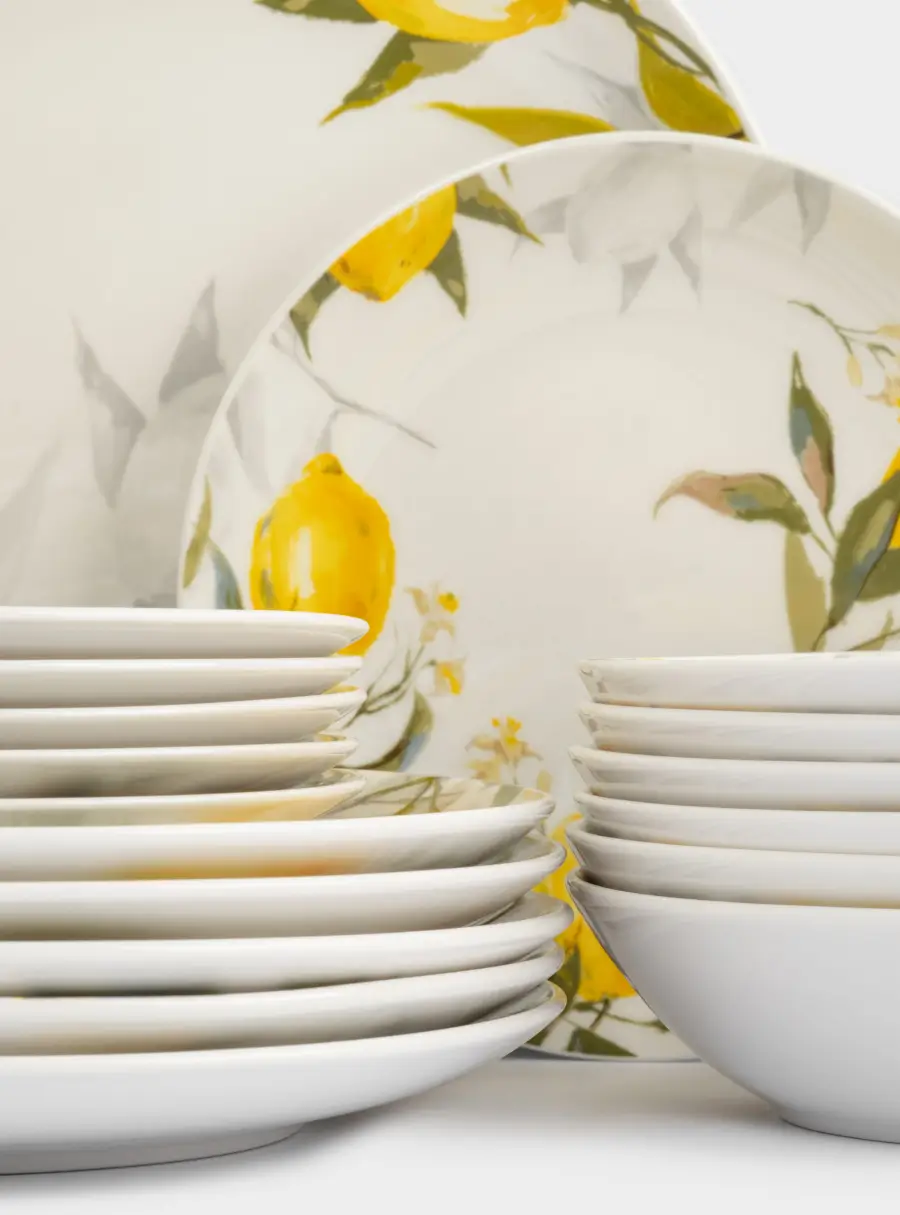 Сервиз обеденный, 6 перс, 18 пр, фарфор P, белый, Лимоны, Palermo, image-7