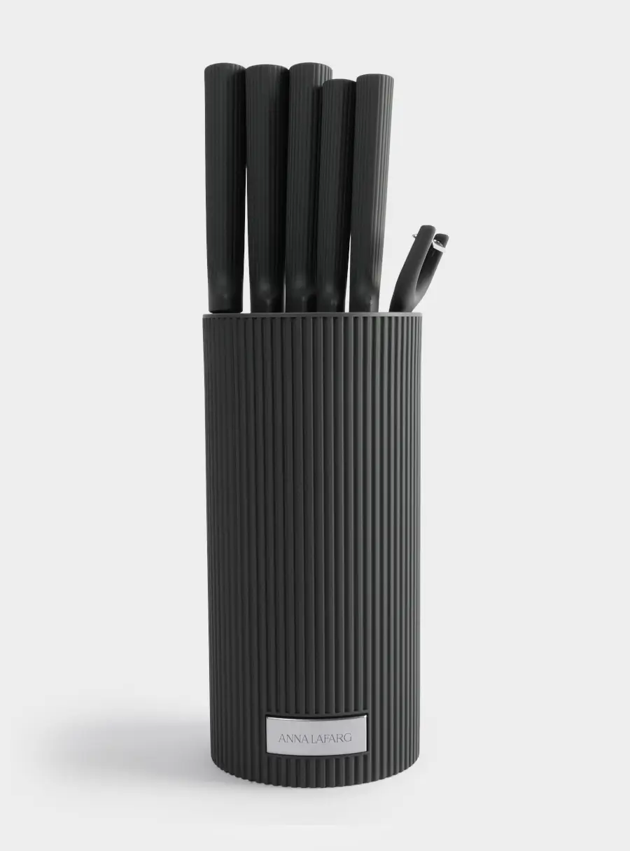 Набор ножей, 6 пр, в подставке, нержавеющая сталь/пластик, графитовый, Streak ,image-0