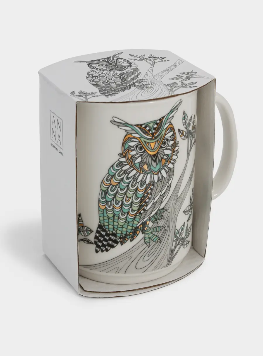Кружка, 415 мл, фарфор N, белая, Сова, Wild, image-5