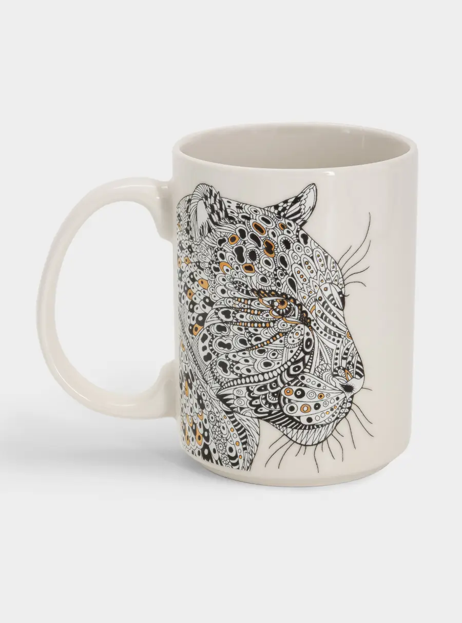 Кружка, 500 мл, фарфор N, белая, Леопард, Wild ,image-2