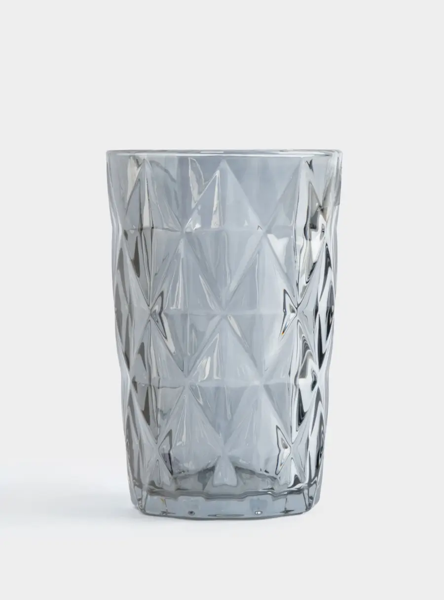 Стакан, 12 см, 340 мл, стекло, серый, Diamond color ,image-1