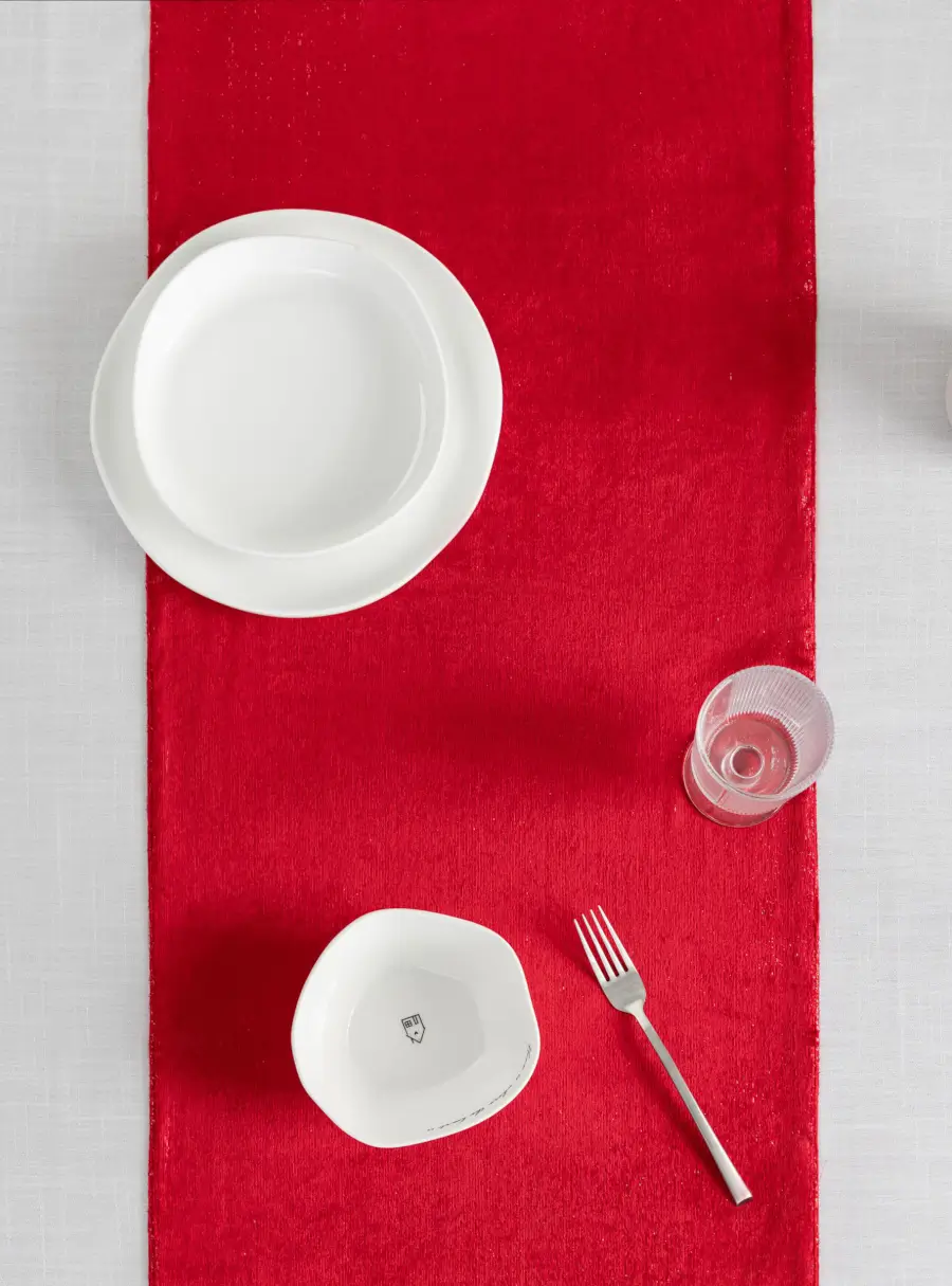 Дорожка настольная, 40х160 см, бархат, красная, Luck gift, image-6