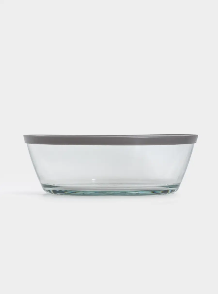 Контейнер, 2,3 л, стекло/пластик, круглый, серый, Basis, image-4