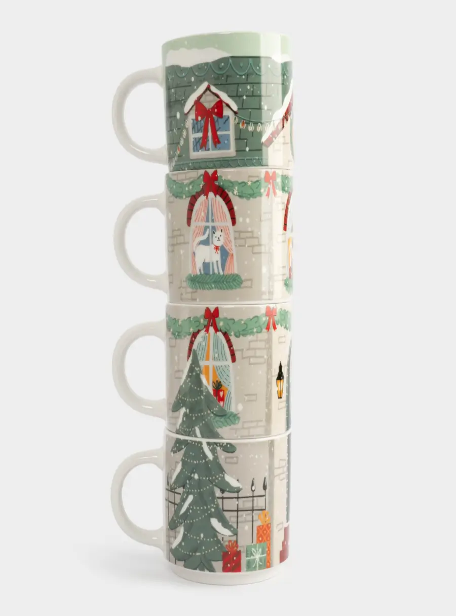 Кружка, 350 мл, 4 шт, фарфор N, Украшенный дом, Band, image-8