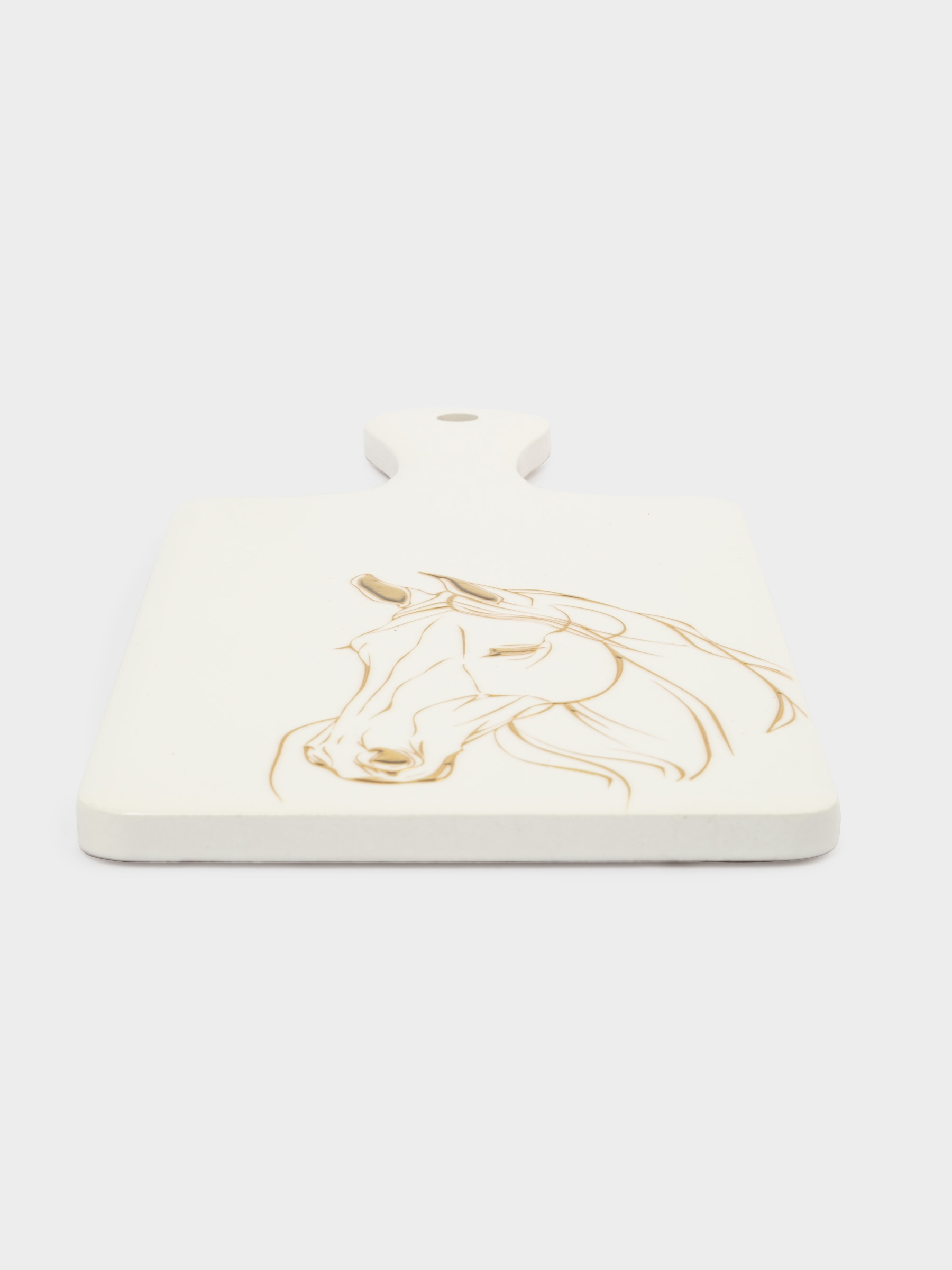 Подставка под горячее, 12х33 см, керамика/пробка, с ручкой, белая, Лошадь, Horse, image-2