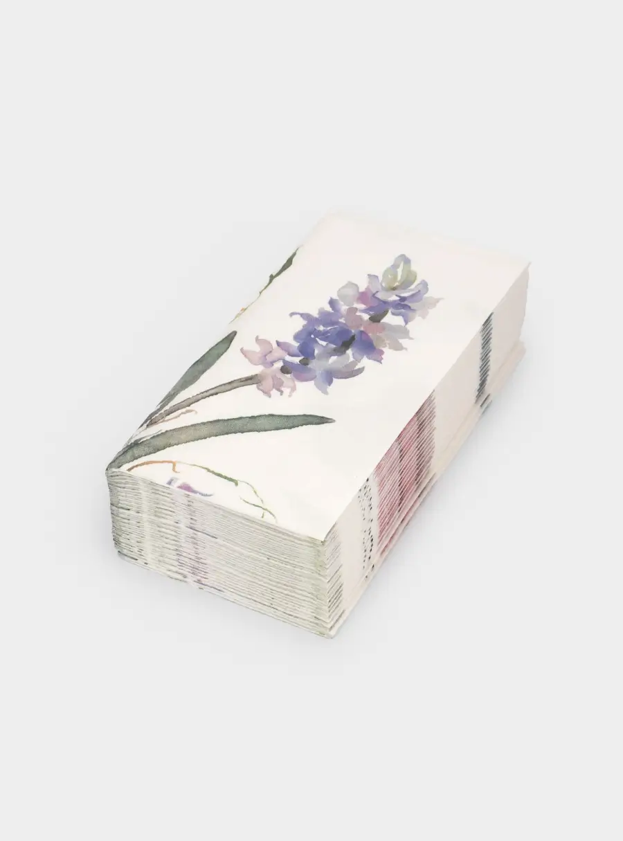 Салфетки бумажные, 33х33 см, 20 шт, прямоугольные, белые, Цветы, Bouquet ,image-1