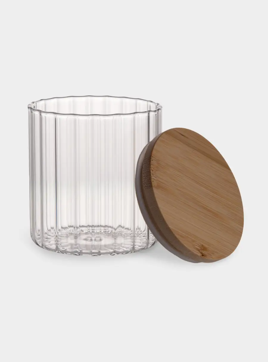 Банка для сыпучих продуктов, 500 мл, стекло Б/бамбук, Grand ,image-3