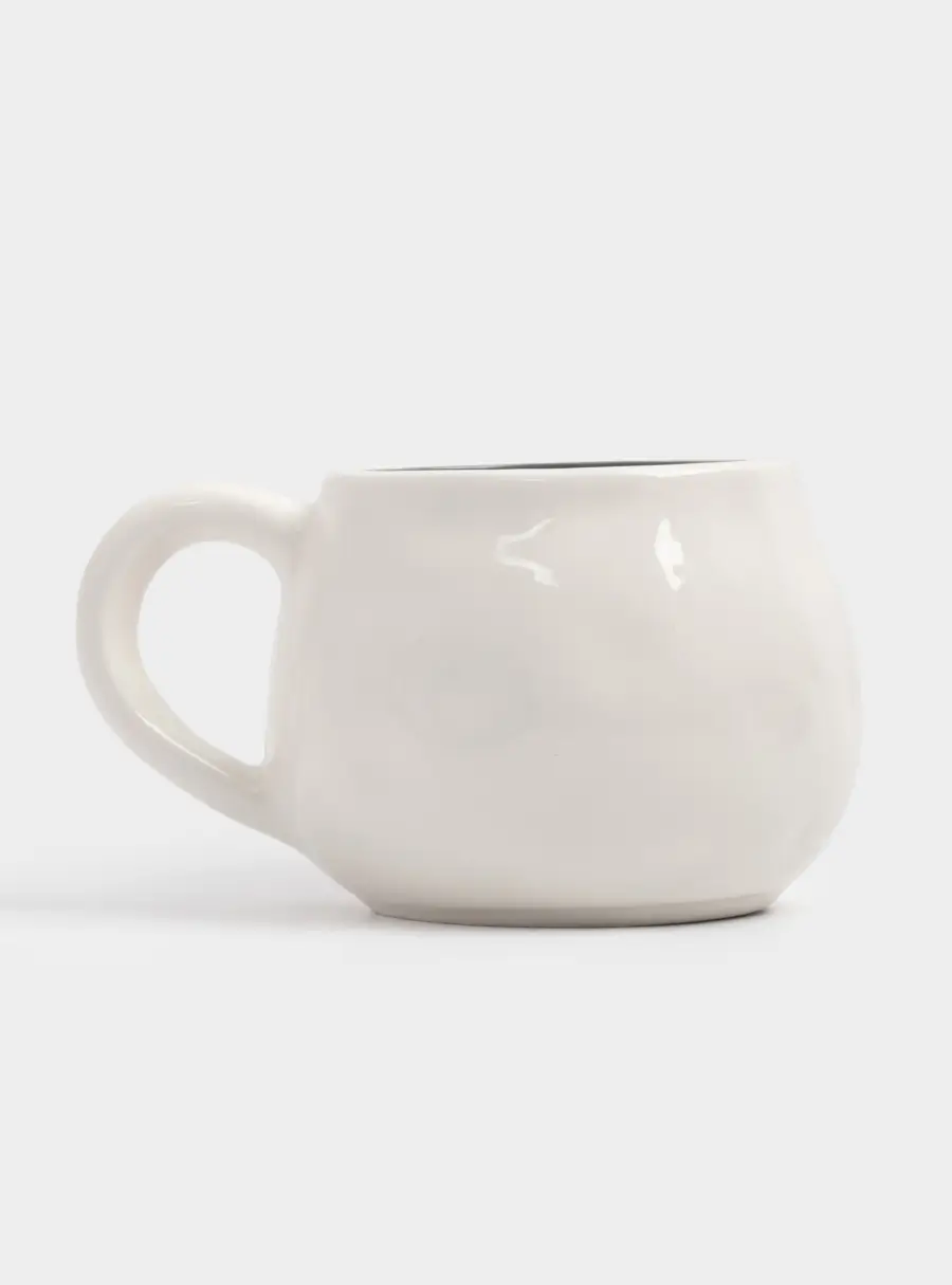 Кружка, 460 мл, керамика, бело-серая, мятый эффект, Позволь себе, Message, image-3