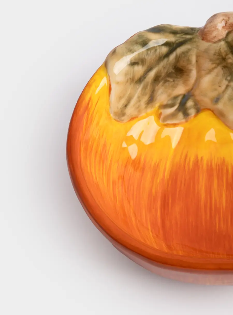 Пиала, 14х5 см, керамика, оранжево-зеленая, Тыква, Bright pumpkin, image-5