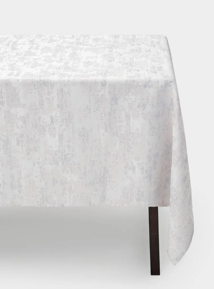 Скатерть, 160х160 см, жаккард, полиэстер, белая, Ornament