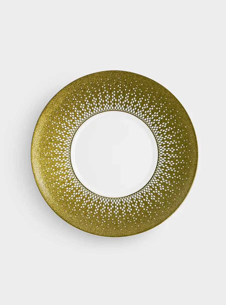 Сервиз чайный, 12 перс, 40 пр, фарфор F, бело-зеленый, с золотистым кантом, матовый, Virtus, image-6