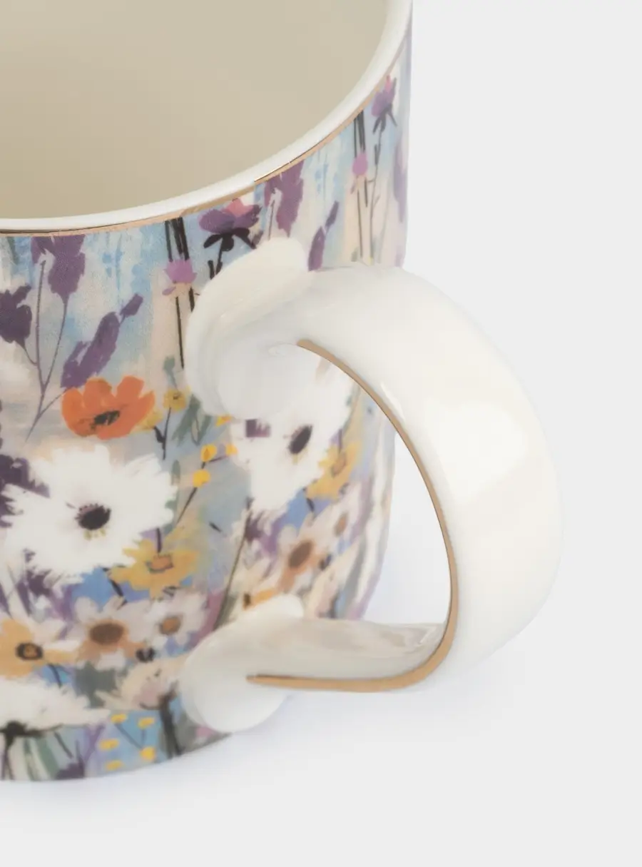 Кружка, 380 мл, фарфор N, с золотистым кантом, Цветы, Floristics, image-4