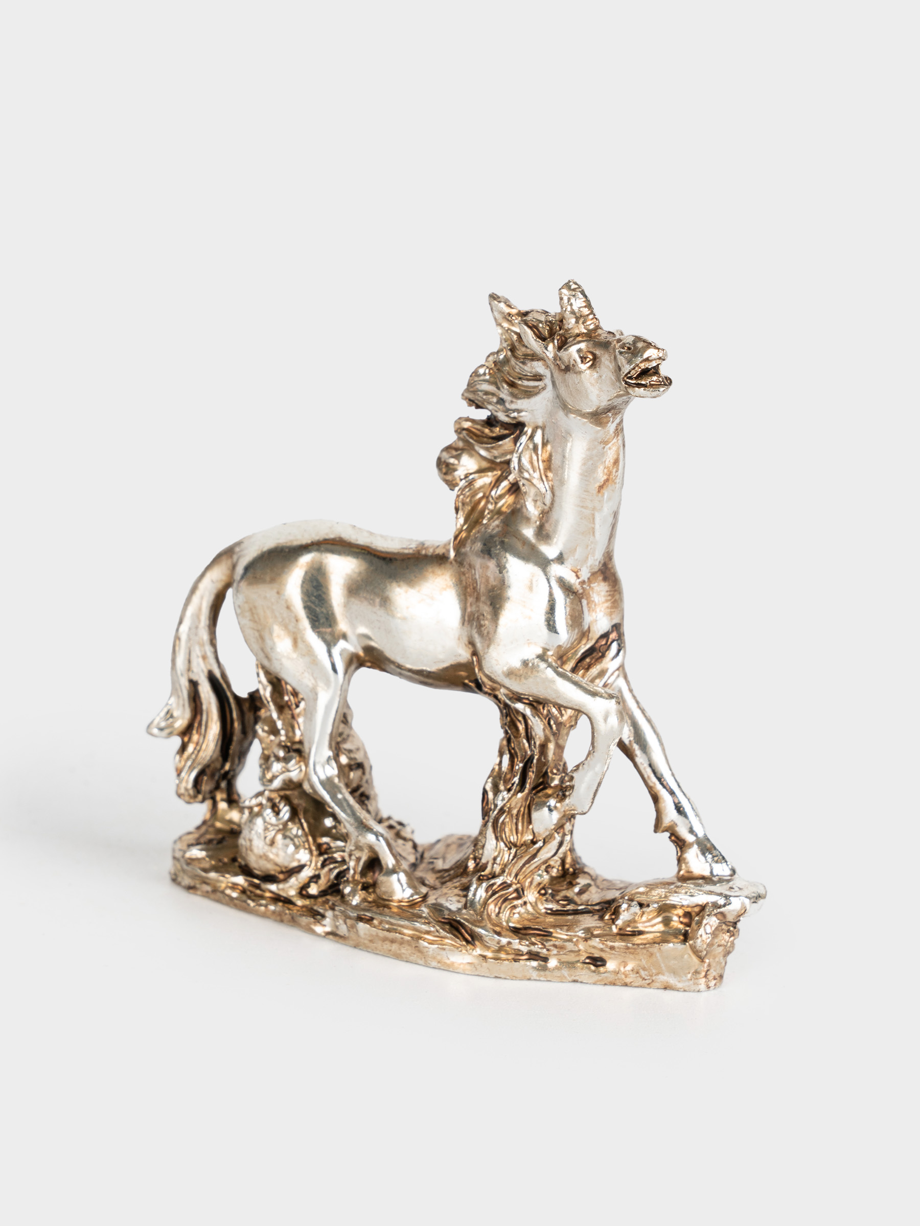 Статуэтка, 8 см, полирезин, серебристая, Бегущая лошадь, Horse, image-1