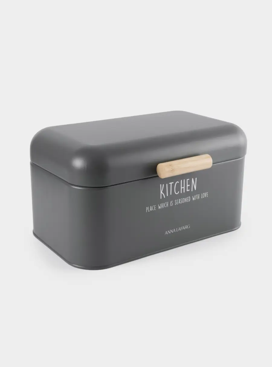 Хлебница, 30х17х18 см, металл/дерево, прямоугольная, графитовая, Local ,image-2