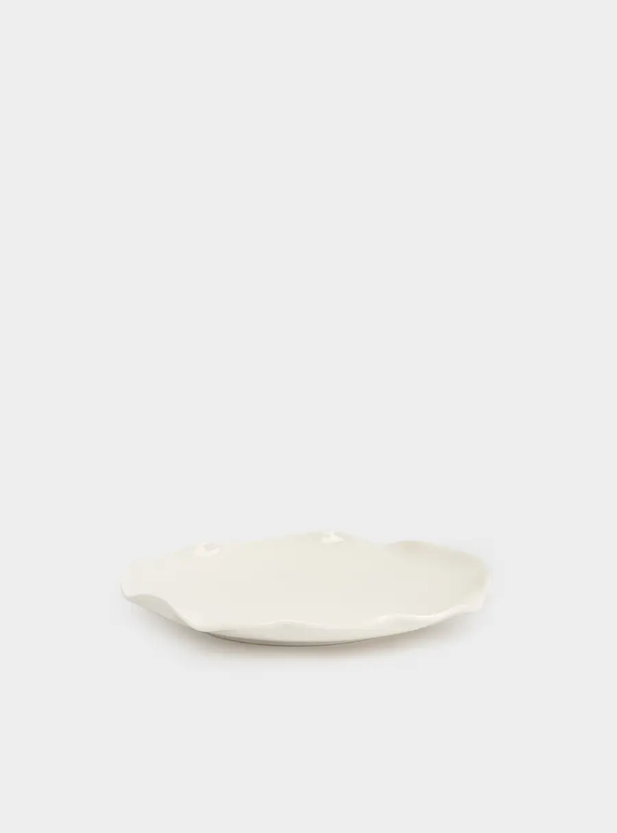 Тарелка закусочная, 20 см, фарфор P, белая, Волнистый край, White ocean ,image-3