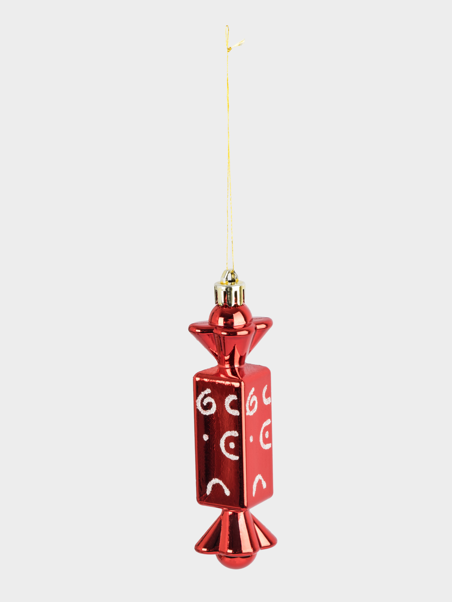 Игрушка елочная, 2 шт, 3х12 см, пластик, красная, Конфеты, New year, image-2