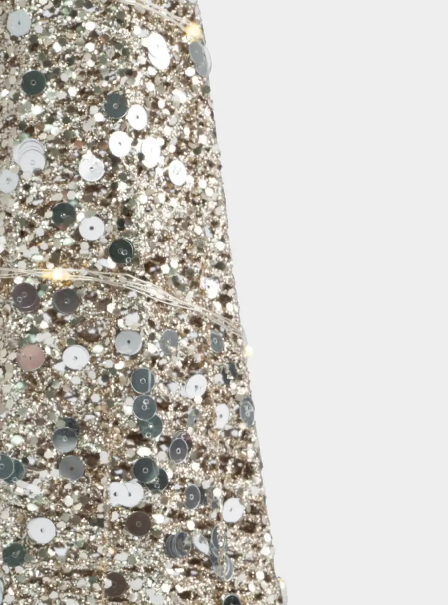 Ель-конус, 40 см, с подсветкой, полиэстер/металл, шампань, Celebration, image-3