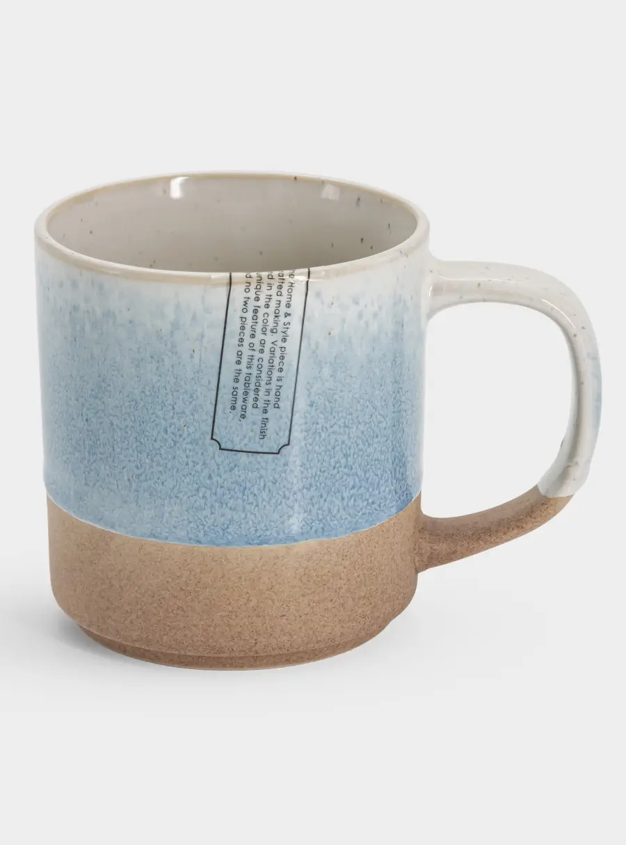 Кружка, 370 мл, керамика, бежево-голубая, в крапинку, Azurro, image-5