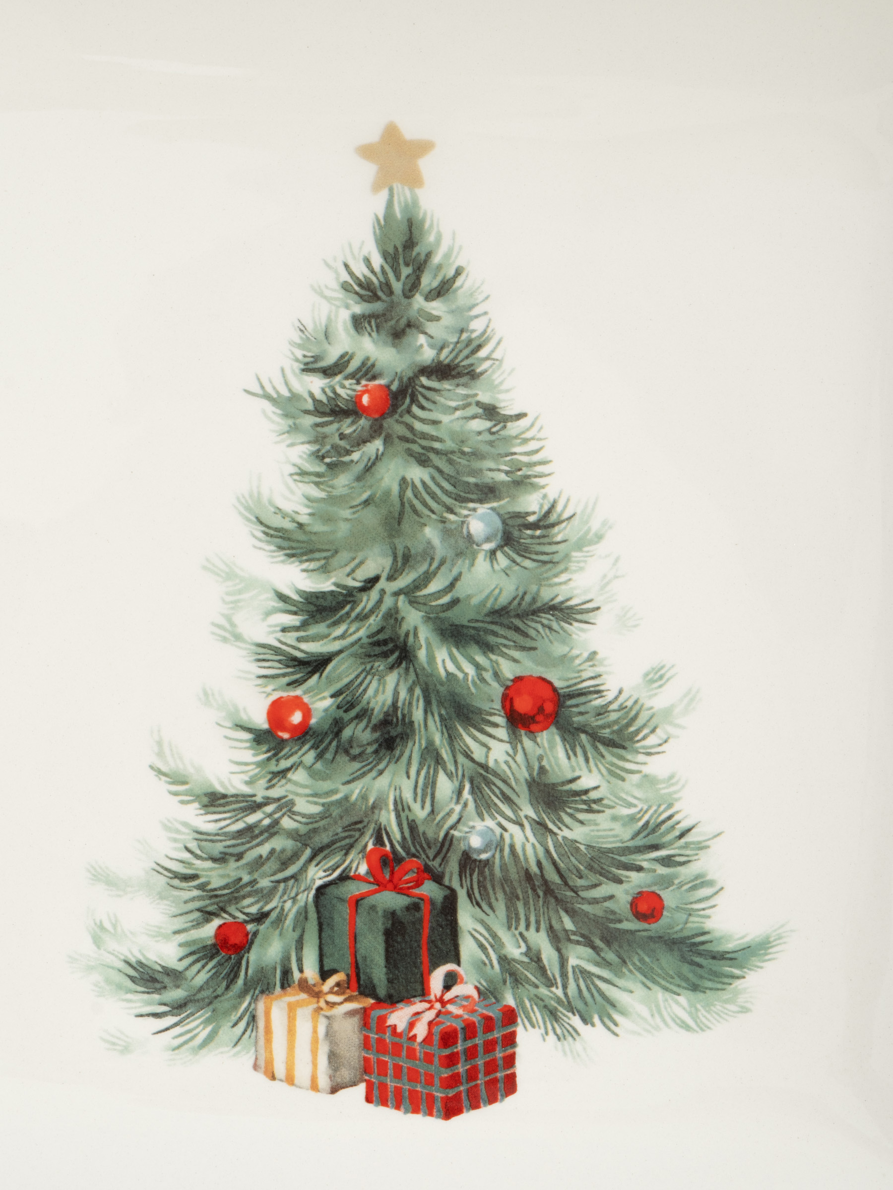 Блюдо, 22х22 см, керамика, квадратное, зеленое, Елка с подарками, Festival, image-3