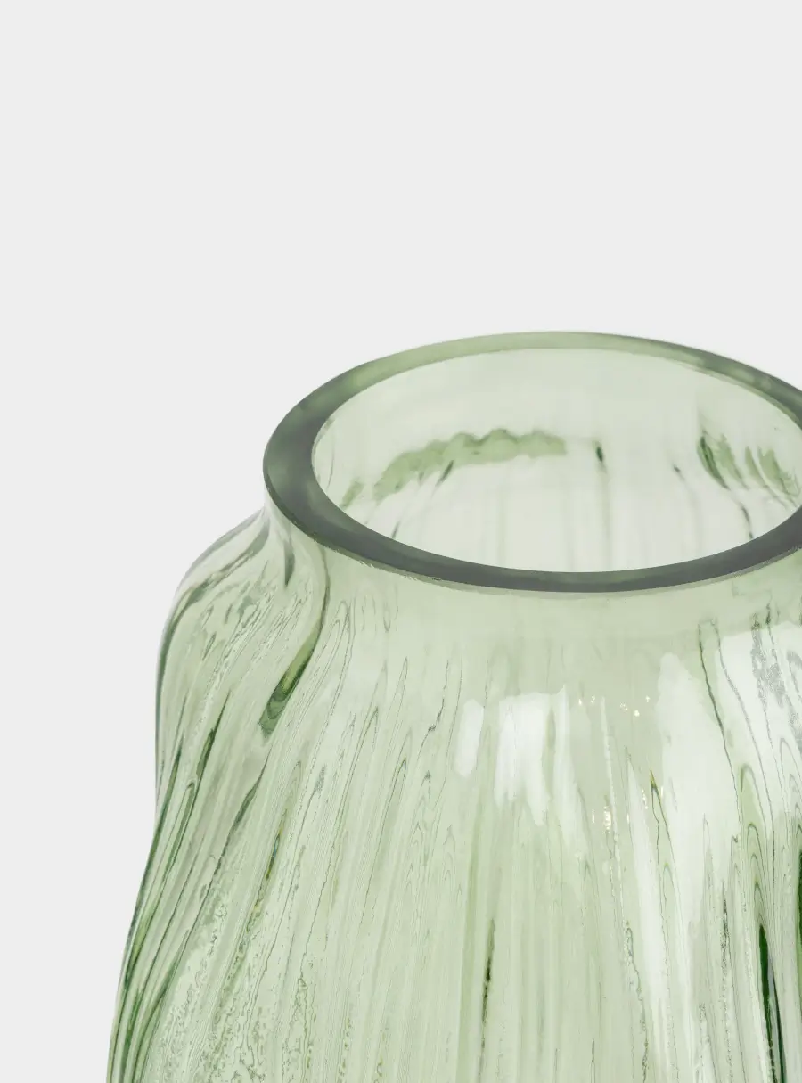 Ваза для цветов 30 см, стекло Р, зеленая, Creek, image-4