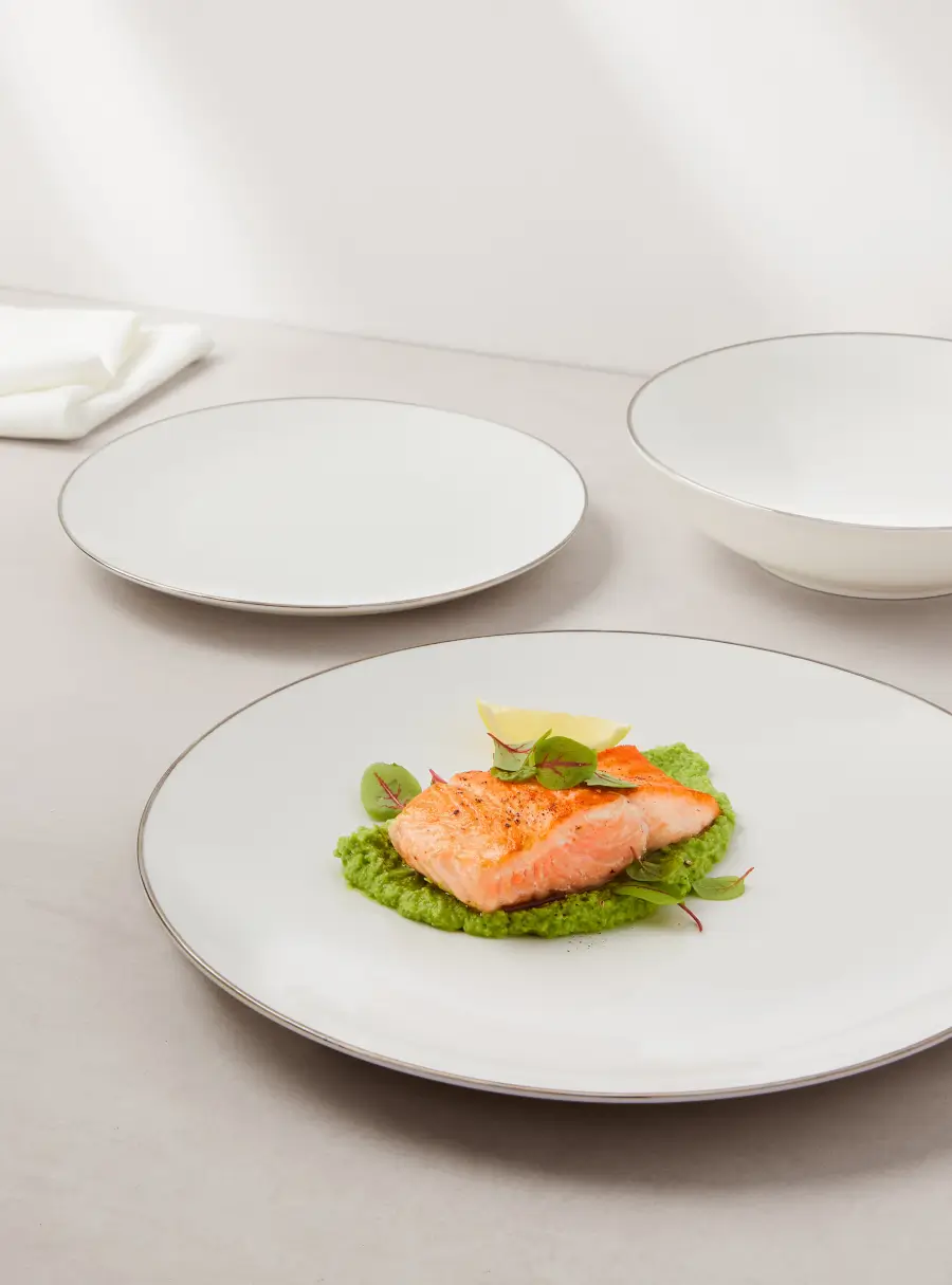 Сервиз обеденный, 4 перс, 12 пр, фарфор P, белый, с серебристым кантом, White Platinum, image-5