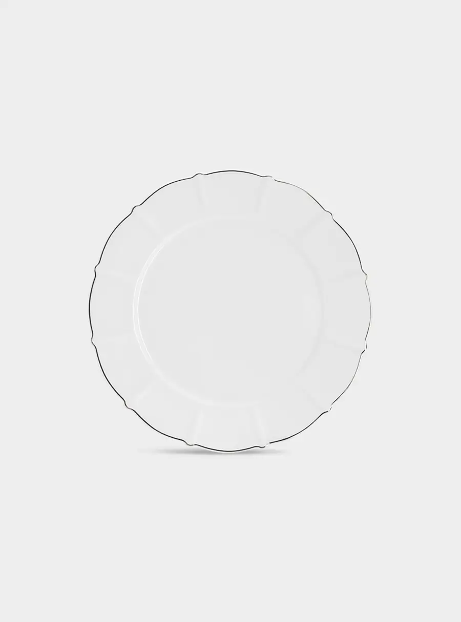 Сервиз обеденный, 6 перс, 21 пр, фарфор F, белый, с серебристым кантом, Lotus silver, image-5