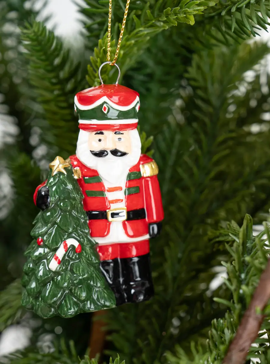 Игрушка елочная, 8 см, керамика D, Щелкунчик с елкой, Nutcracker, image-6