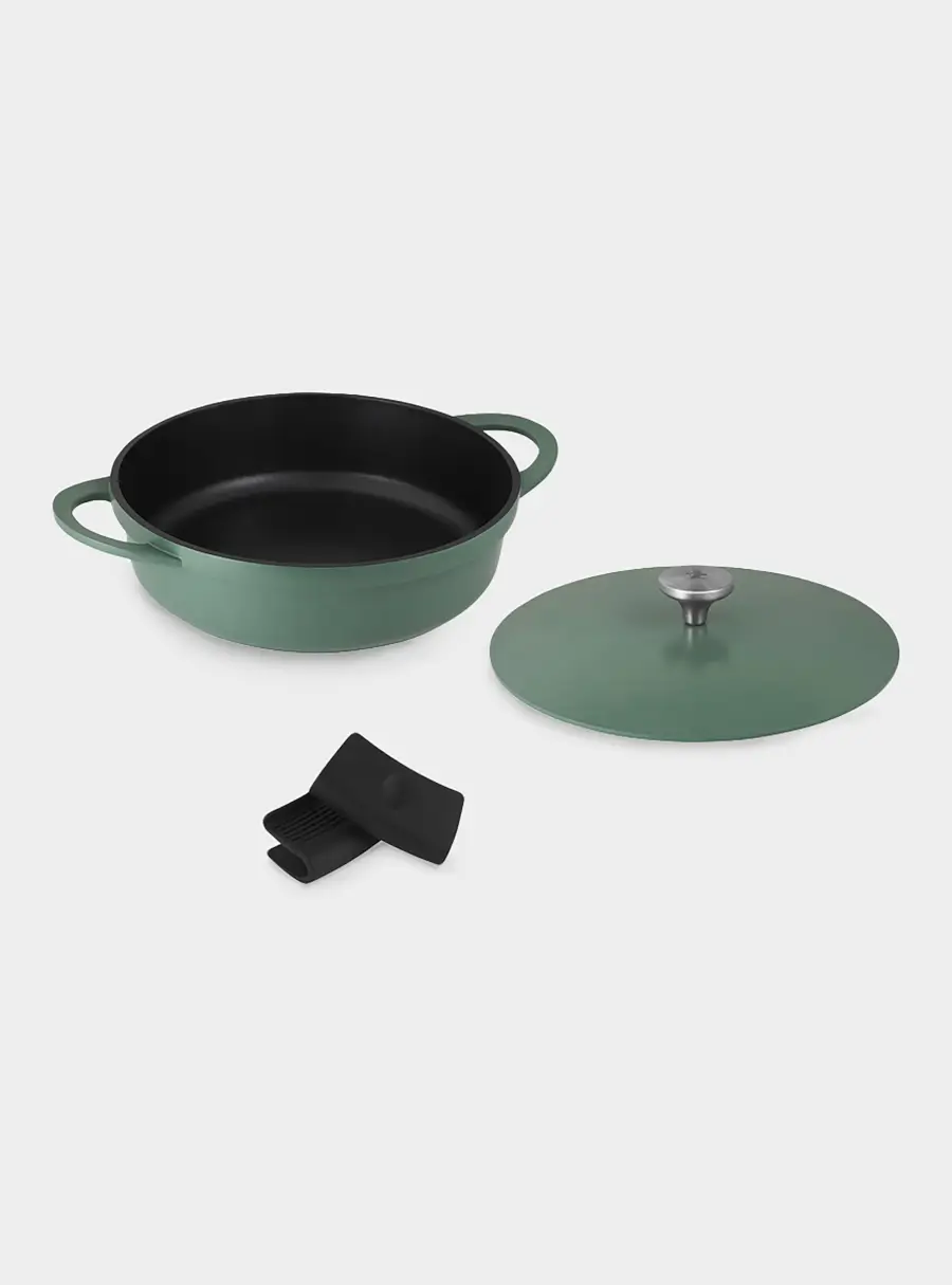 Сотейник, 28 см, 4.0 л, с крышкой, с покрытием, алюминий, зелёный, Agile, image-2