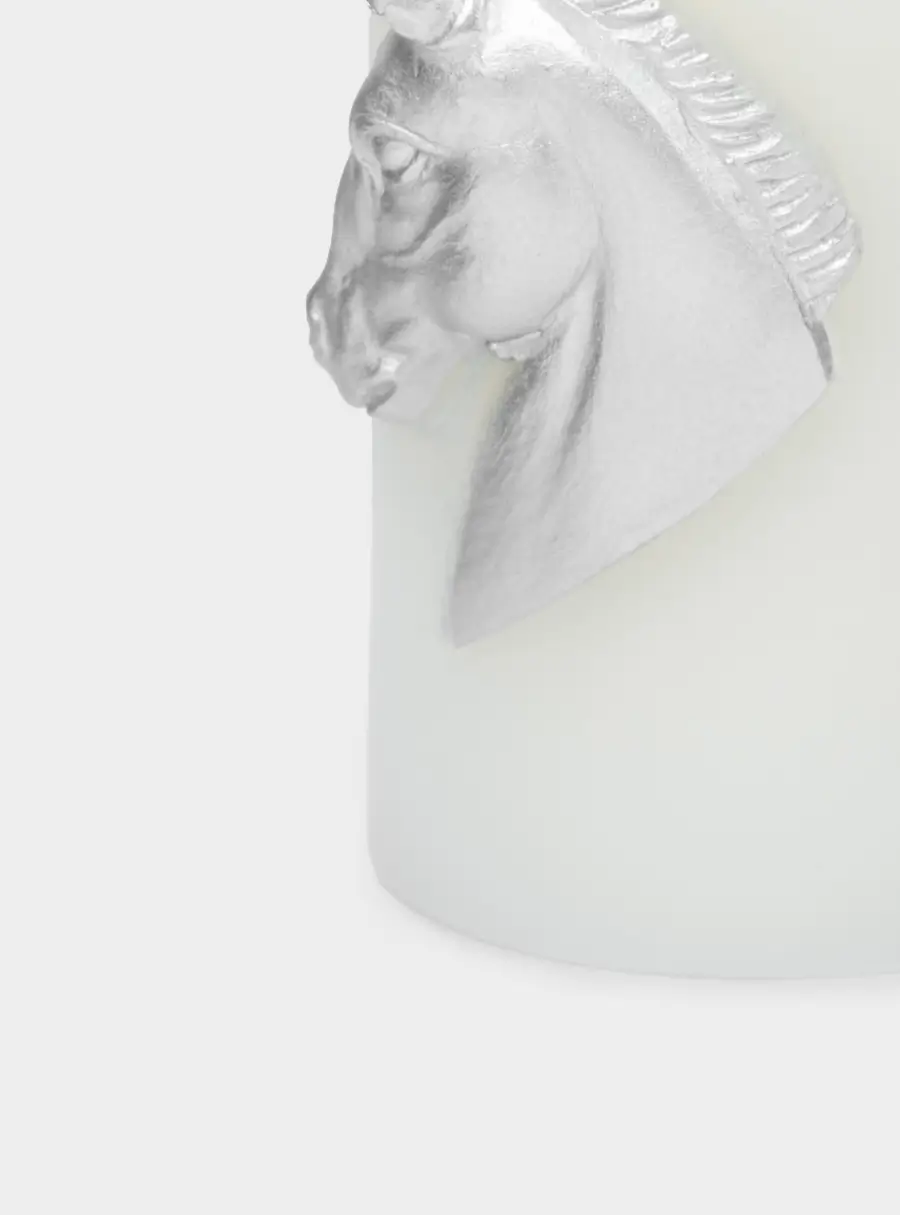 Свеча, 10 см, цилиндрическая, серебристая, Лошадь, Horse ,image-2
