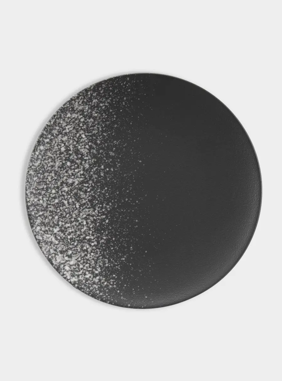 Тарелка закусочная, 20 см, фарфор P, черная, в белую крапинку, Caviar Galaxy