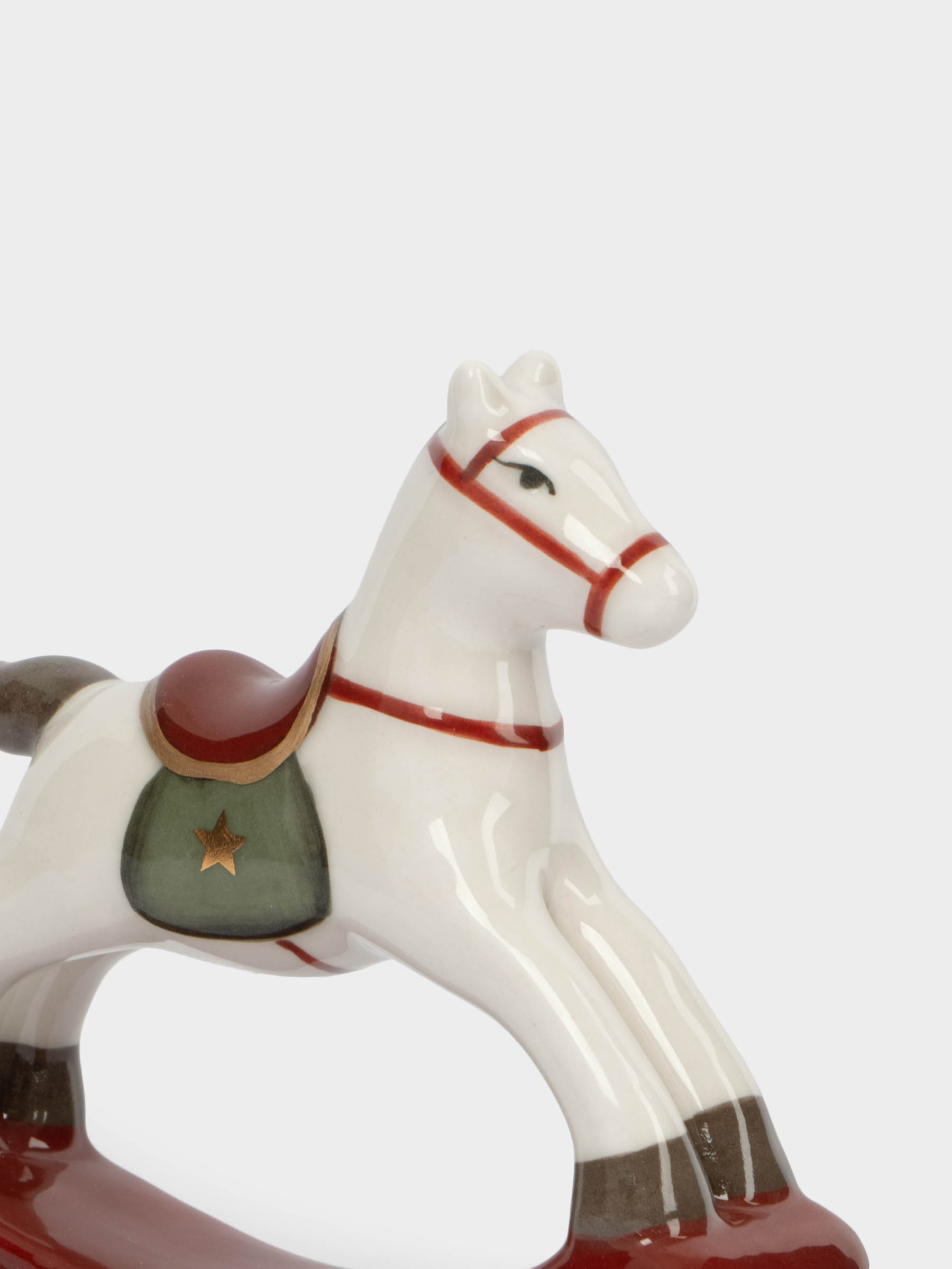 Статуэтка, 10 см, фарфор P, бежево-бордовая, Лошадка-качалка, Bright horse, image-3