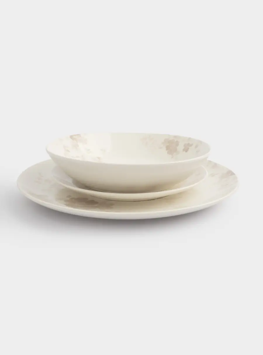 Сервиз обеденный, 6 перс, 18 пр, фарфор P, белый, Цветы и листья, Florance ,image-3