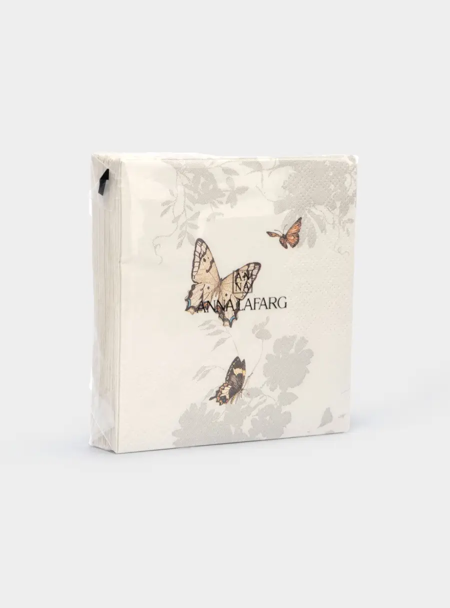 Салфетки бумажные, 21х21 см, 20 шт, квадратные, белые, Бабочки, Butterfly garden ,image-3