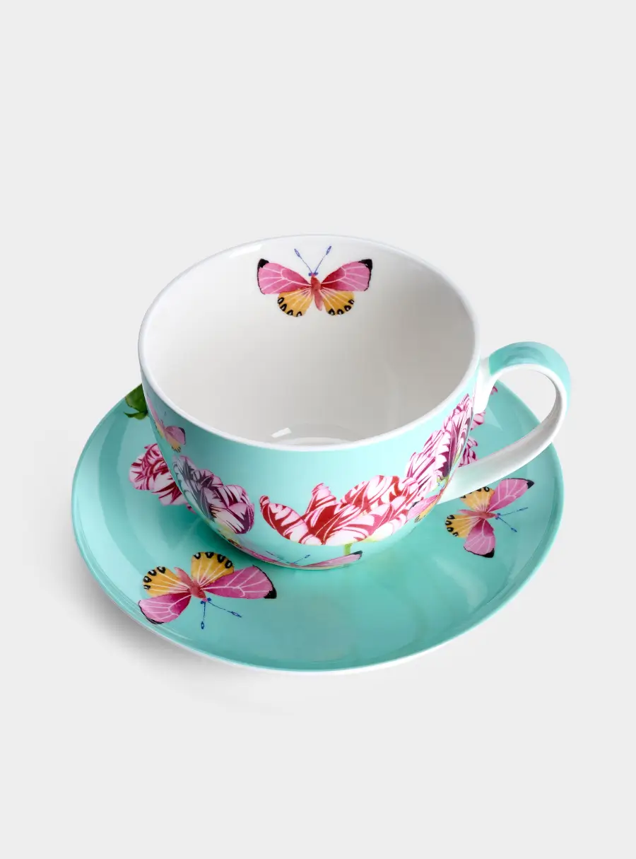 Пара чайная, 400 мл, 1 перс., 2 пред, фарфор P, Тюльпаны, image-1