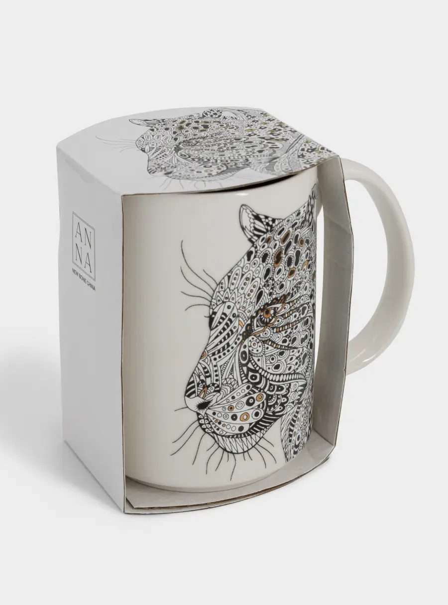 Кружка, 500 мл, фарфор N, белая, Леопард, Wild ,image-4