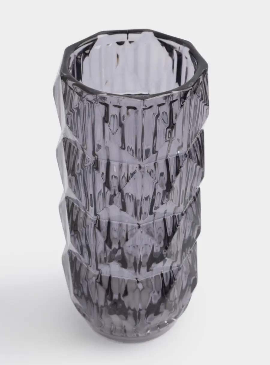 Ваза для цветов, 23 см, стекло, серая, Сanto, image-1