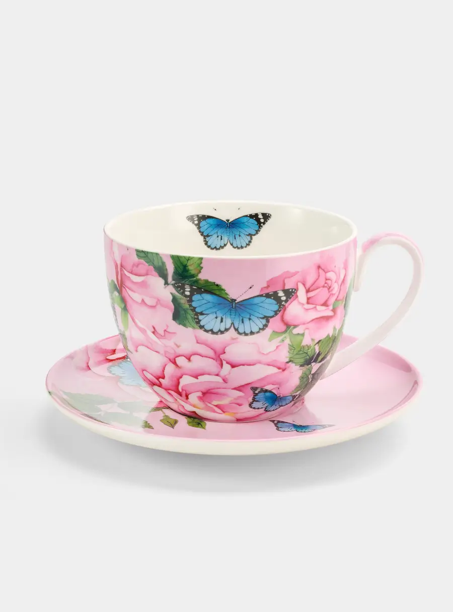 Пара чайная, 400 мл, фарфор P, Розы ,image-0