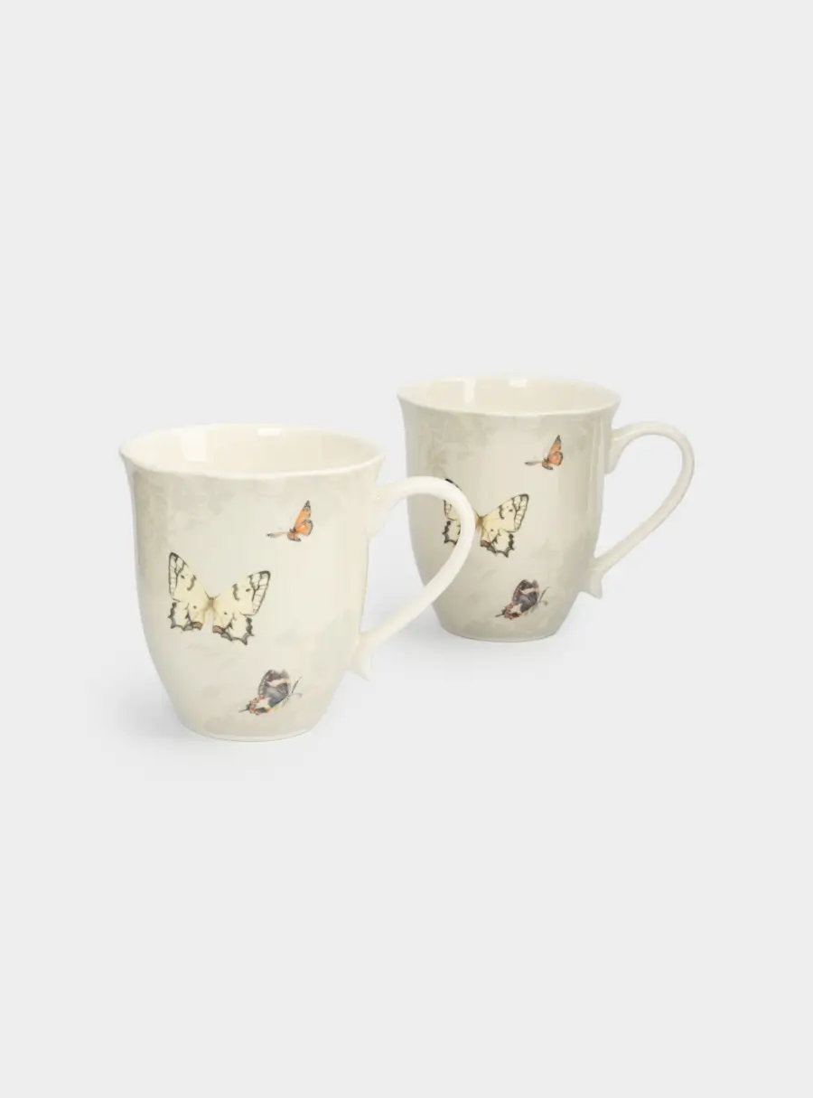 Кружка, 440 мл, 2 шт, фарфор N, Бабочки, Butterfly garden ,image-1